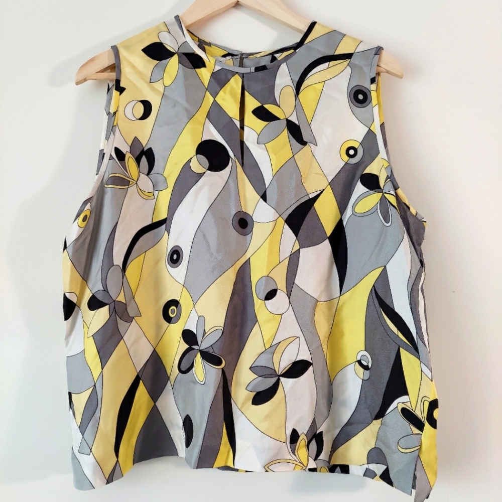 Vintage SILK scarf print pucci style Mod Pop  sleeveless top